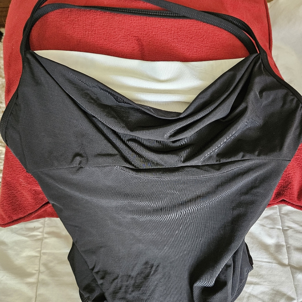 Anne Klein Black One Piece Swimsuit Sleek Matte Design